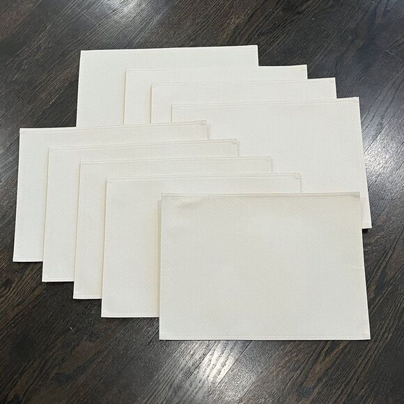 Ralph Lauren Home Placemats Set Of 9 Beige Sandstone Rectangular Weave - Picture 1 of 5